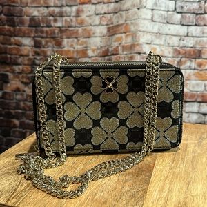 Kate Spade New York ODETTE JACQUARD CHAIN DOUBLE ZIP CROSSBODY